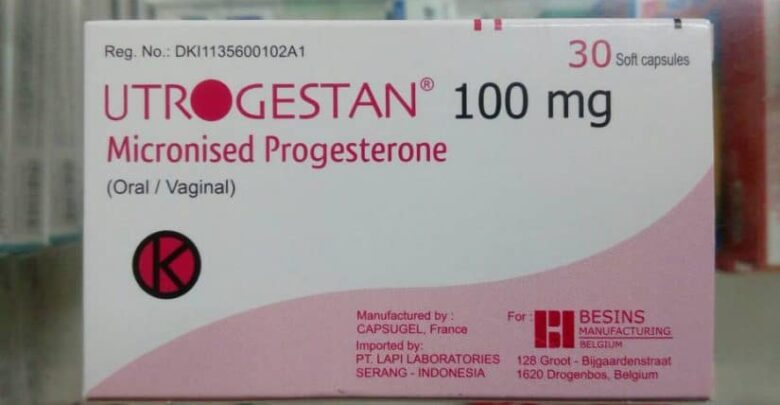 أقراص Utrogestan ايتروجيستان 200 مغ عن طريق الفم لتثبيت الحمل