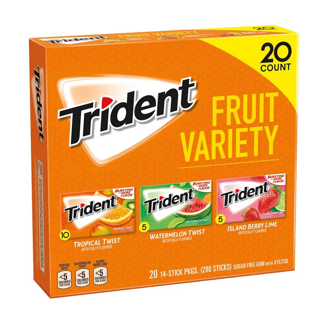 TRIDENT (FRUIT VARIETY) 20 PACK×14 PIECES علكة فاكهة