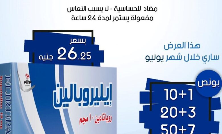 ELIRUPALIN 10 MG 10 TAB لعلاج الحساسية