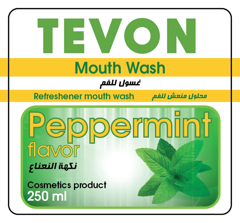 TEVON MOUTH WASH (PEPPERMINT) 250 ML غسول فموي