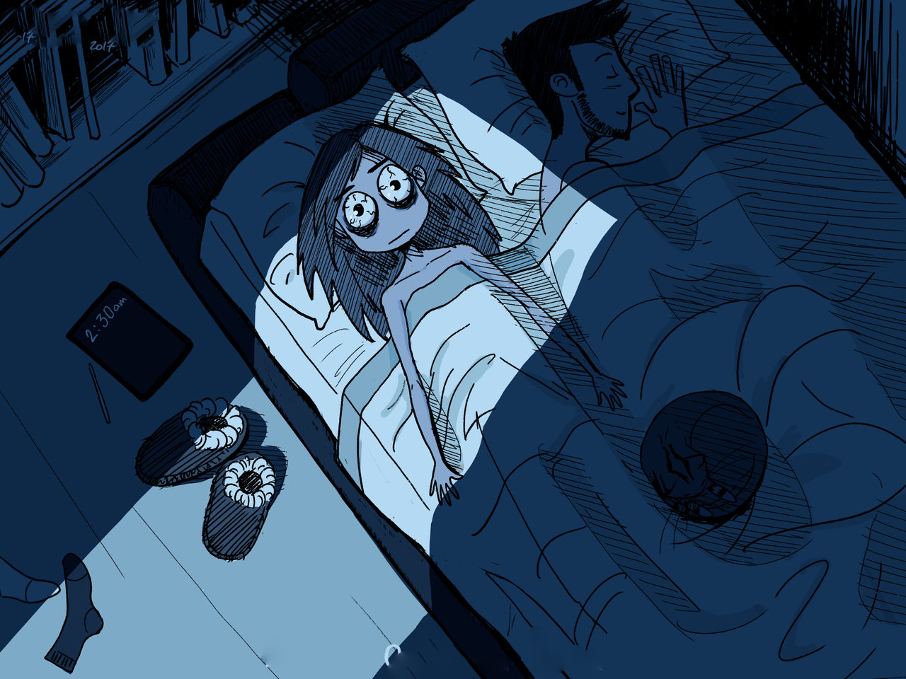 أعراض الأرق الليلي والحرمان من النوم